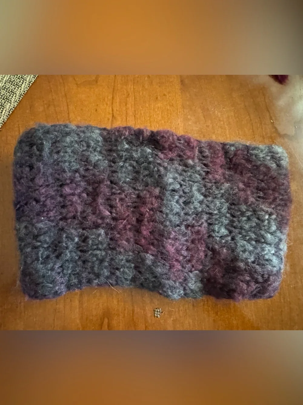 Handcrafted Purple & Gray Knit Headband